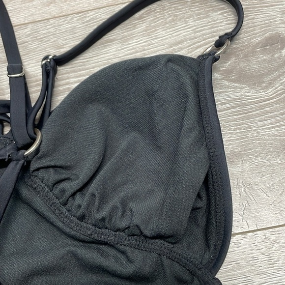 NWT Adore Me One Piece Swimsuit Black Strappy Silver Metal Ring Style #ADM54 L - Picture 14 of 14